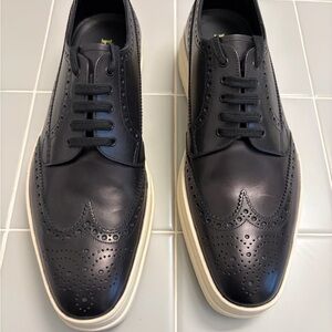 Prada Black Brogue Wing Tip Men's Oxfords - NWT - Never Worn